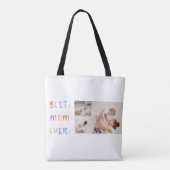 コラージュモダン写真とカラフル最高のMum Ever Gift トートバッグ (裏面)