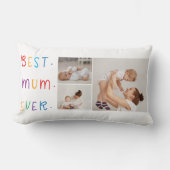 コラージュモダン写真とカラフル最高のMum Ever Gift ランバークッション (正面)