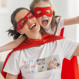 コラージュモダン写真とカラフル最高のMum Ever Gift Tシャツ