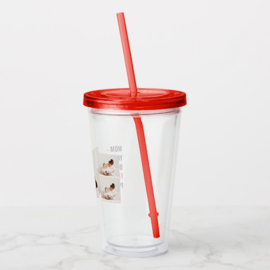コラージュモダン写真とハッピーマザーズのデイギフト アクリルタンブラー (左)