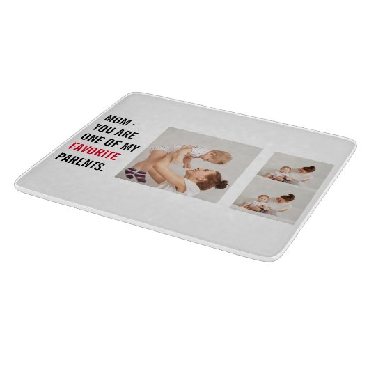 コラージュモダン写真とハッピーマザーズのデイギフト カッティングボード (角)