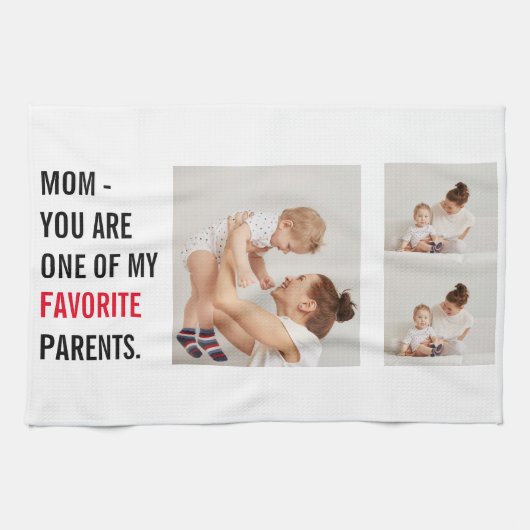 コラージュモダン写真とハッピーマザーズのデイギフト キッチンタオル (横)