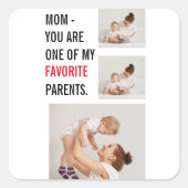 コラージュモダン写真とハッピーマザーズのデイギフト スクエアシール (正面)