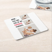 コラージュモダン写真とハッピーマザーズのデイギフト スクエアペーパーコースター (アングル)