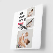 コラージュモダン写真とハッピーマザーズのデイギフト スクエア壁時計 (傾斜)