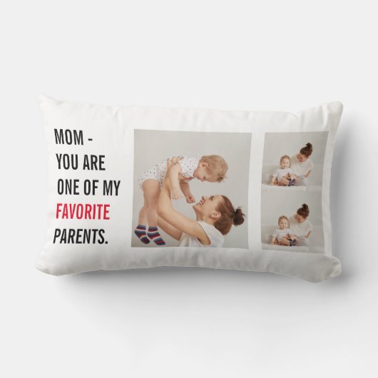 コラージュモダン写真とハッピーマザーズのデイギフト ランバークッション (裏面)