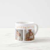 コラージュモダン写真とハッピー・サンクスギビング エスプレッソカップ (正面右)