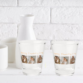 コラージュモダン写真とハッピー・サンクスギビング ショットグラス
