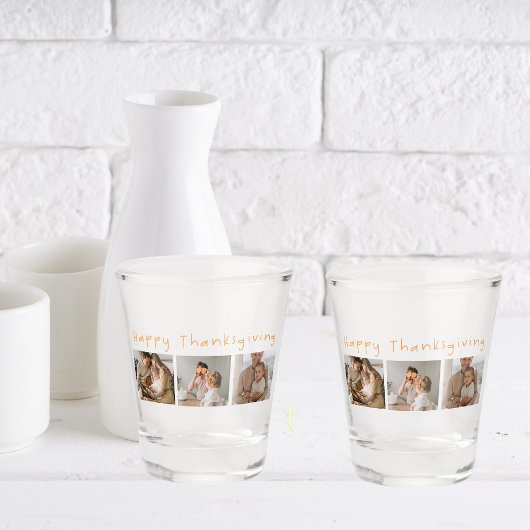 コラージュモダン写真とハッピー・サンクスギビング ショットグラス
