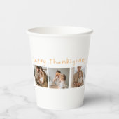 コラージュモダン写真とハッピー・サンクスギビング 紙コップ (裏面)