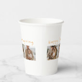 コラージュモダン写真とハッピー・サンクスギビング 紙コップ (右)