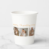 コラージュモダン写真とハッピー・サンクスギビング 紙コップ (正面)