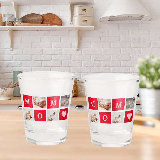 コラージュモダン写真とマ最高のマ・エバーギフト ショットグラス