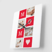 コラージュモダン写真とマ最高のマ・エバーギフト スクエア壁時計 (傾斜)