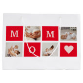 コラージュモダン写真とマ最高のマ・エバーギフト ラージペーパーバッグ (裏面)