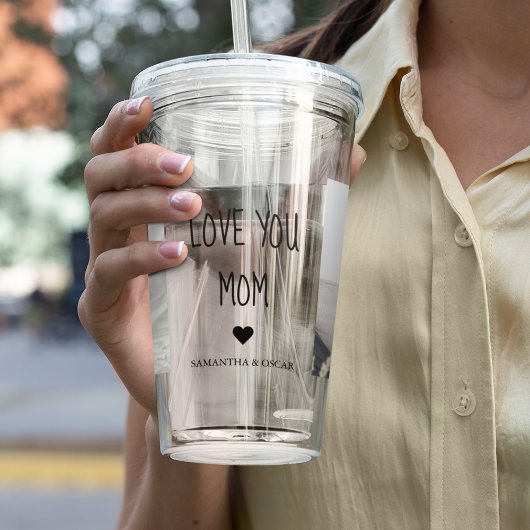 コラージュモダン写真を愛するママのギフト最高のプレゼント アクリルタンブラー