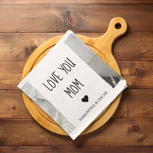 コラージュモダン写真を愛するママのギフト最高のプレゼント キッチンタオル