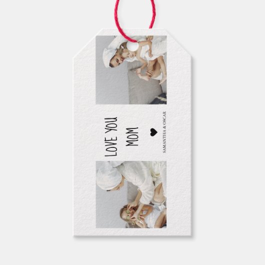 コラージュモダン写真を愛するママのギフト最高のプレゼント ギフトタグ (正面)
