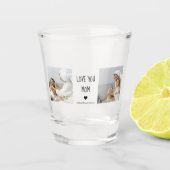 コラージュモダン写真を愛するママのギフト最高のプレゼント ショットグラス (正面)