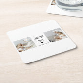 コラージュモダン写真を愛するママのギフト最高のプレゼント スクエアペーパーコースター (アングル)