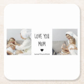 コラージュモダン写真を愛するママのギフト最高のプレゼント スクエアペーパーコースター (正面)