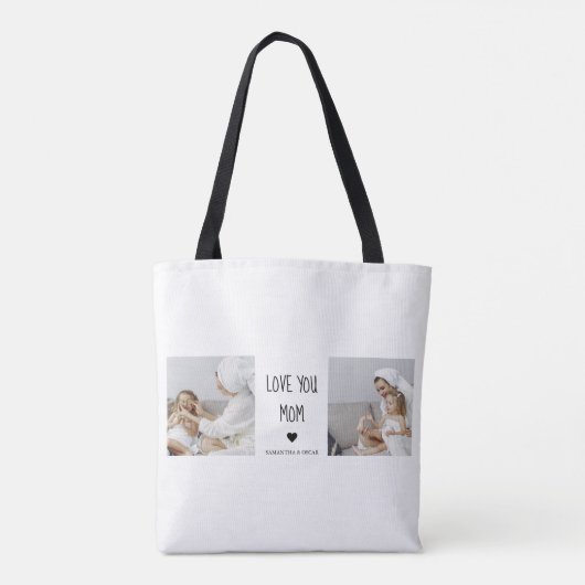 コラージュモダン写真を愛するママのギフト最高のプレゼント トートバッグ (裏面)