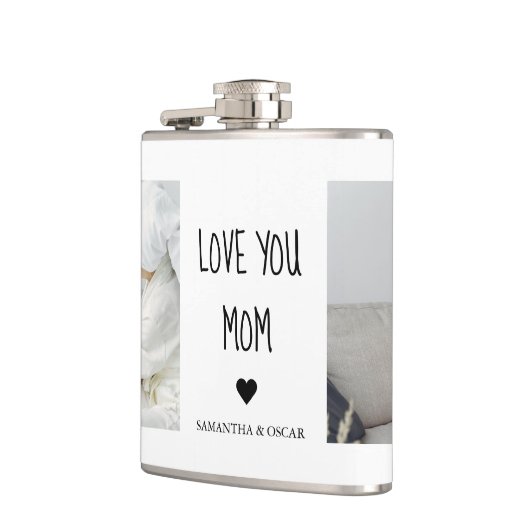 コラージュモダン写真を愛するママのギフト最高のプレゼント フラスク (左)