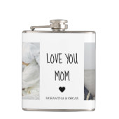 コラージュモダン写真を愛するママのギフト最高のプレゼント フラスク (正面)