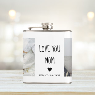 コラージュモダン写真を愛するママのギフト最高のプレゼント フラスク