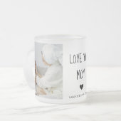 コラージュモダン写真を愛するママのギフト最高のプレゼント フロストグラスマグカップ (正面左)