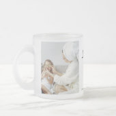 コラージュモダン写真を愛するママのギフト最高のプレゼント フロストグラスマグカップ (左)