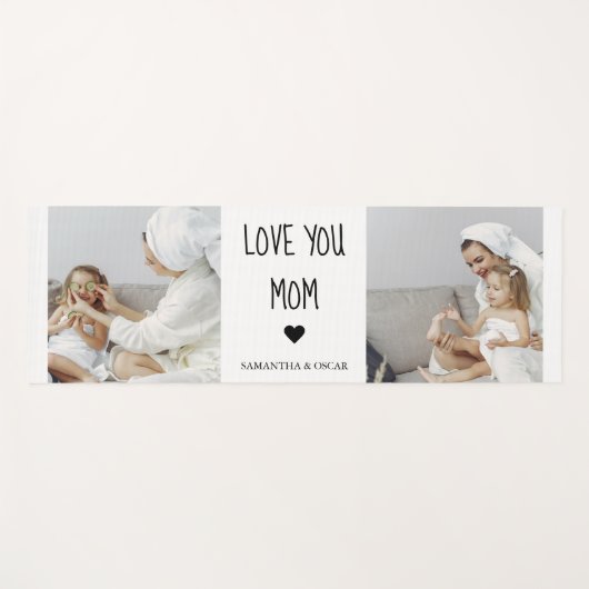 コラージュモダン写真を愛するママのギフト最高のプレゼント ヨガマット (正面(横))