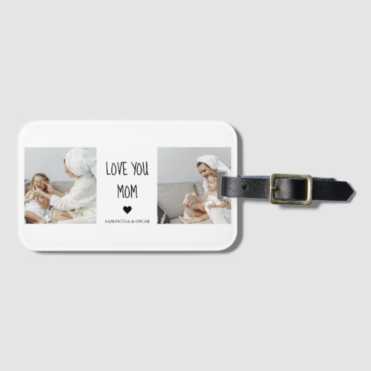 コラージュモダン写真を愛するママのギフト最高のプレゼント ラゲッジタグ (正面横)