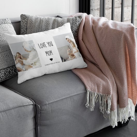 コラージュモダン写真を愛するママのギフト最高のプレゼント ランバークッション
