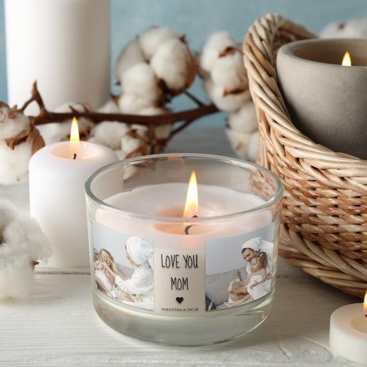 コラージュモダン写真を愛するママのギフト最高のプレゼント 長方形シール