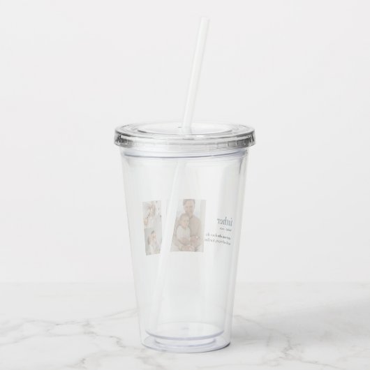 コラージュモダン写真ハッピーファーザーズ・デイギフト アクリルタンブラー (裏面)