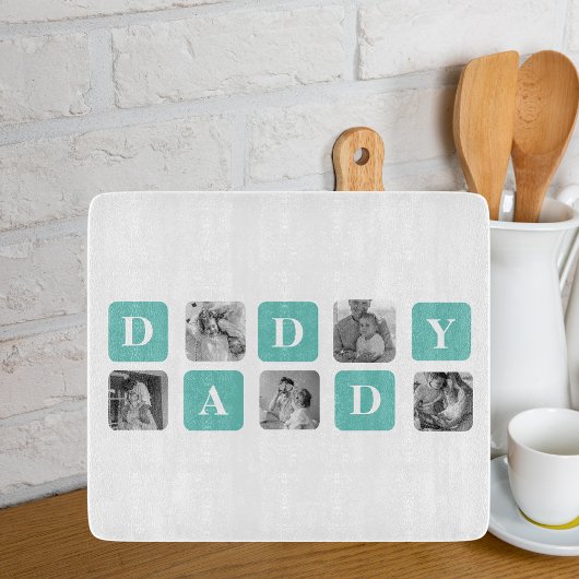 コラージュモダン写真ハッピーファーザーズ・デイギフト カッティングボード