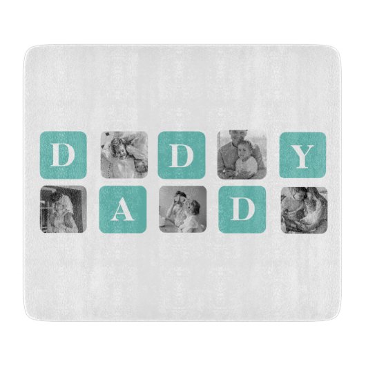 コラージュモダン写真ハッピーファーザーズ・デイギフト カッティングボード (正面)
