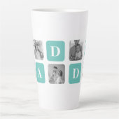 コラージュモダン写真ハッピーファーザーズ・デイギフト カフェラテマグ (正面)