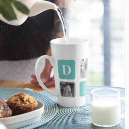 コラージュモダン写真ハッピーファーザーズ・デイギフト カフェラテマグ