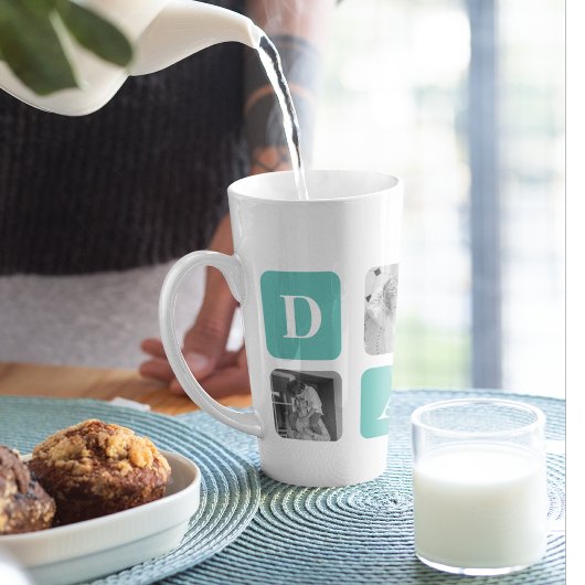 コラージュモダン写真ハッピーファーザーズ・デイギフト カフェラテマグ