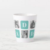 コラージュモダン写真ハッピーファーザーズ・デイギフト カフェラテマグ (正面)