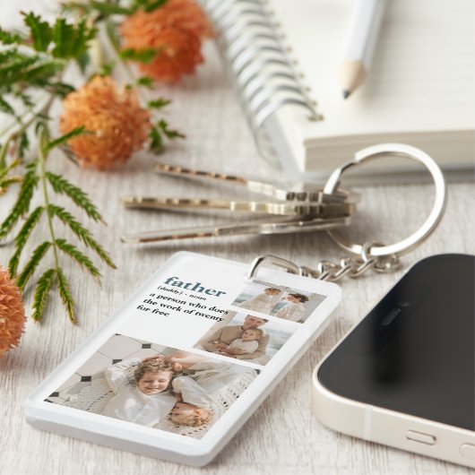 コラージュモダン写真ハッピーファーザーズ・デイギフト キーホルダー (正面右)