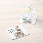 コラージュモダン写真ハッピーファーザーズ・デイギフト スクエアペーパーコースター (インサイチュ)