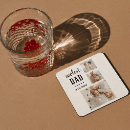 コラージュモダン写真ハッピーファーザーズ・デイギフト スクエアペーパーコースター