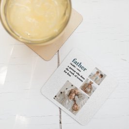 コラージュモダン写真ハッピーファーザーズ・デイギフト スクエアペーパーコースター