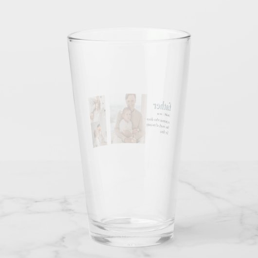 コラージュモダン写真ハッピーファーザーズ・デイギフト タンブラーグラス (裏面)