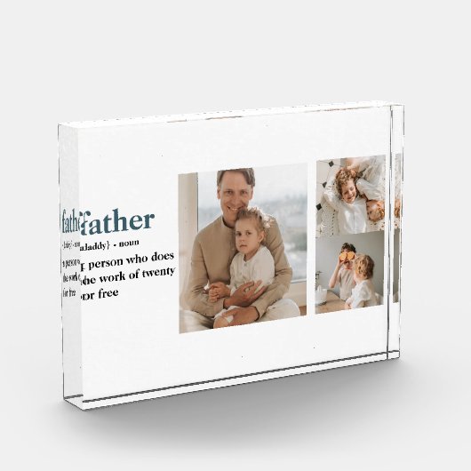 コラージュモダン写真ハッピーファーザーズ・デイギフト フォトブロック (左)