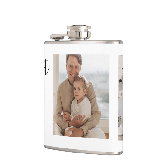 コラージュモダン写真ハッピーファーザーズ・デイギフト フラスク (左)