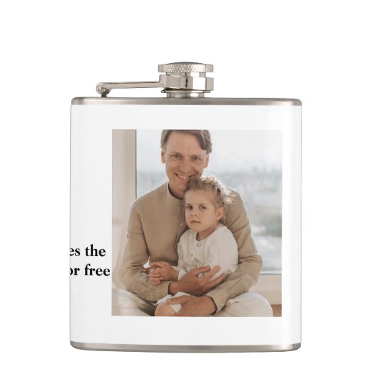 コラージュモダン写真ハッピーファーザーズ・デイギフト フラスク (正面)